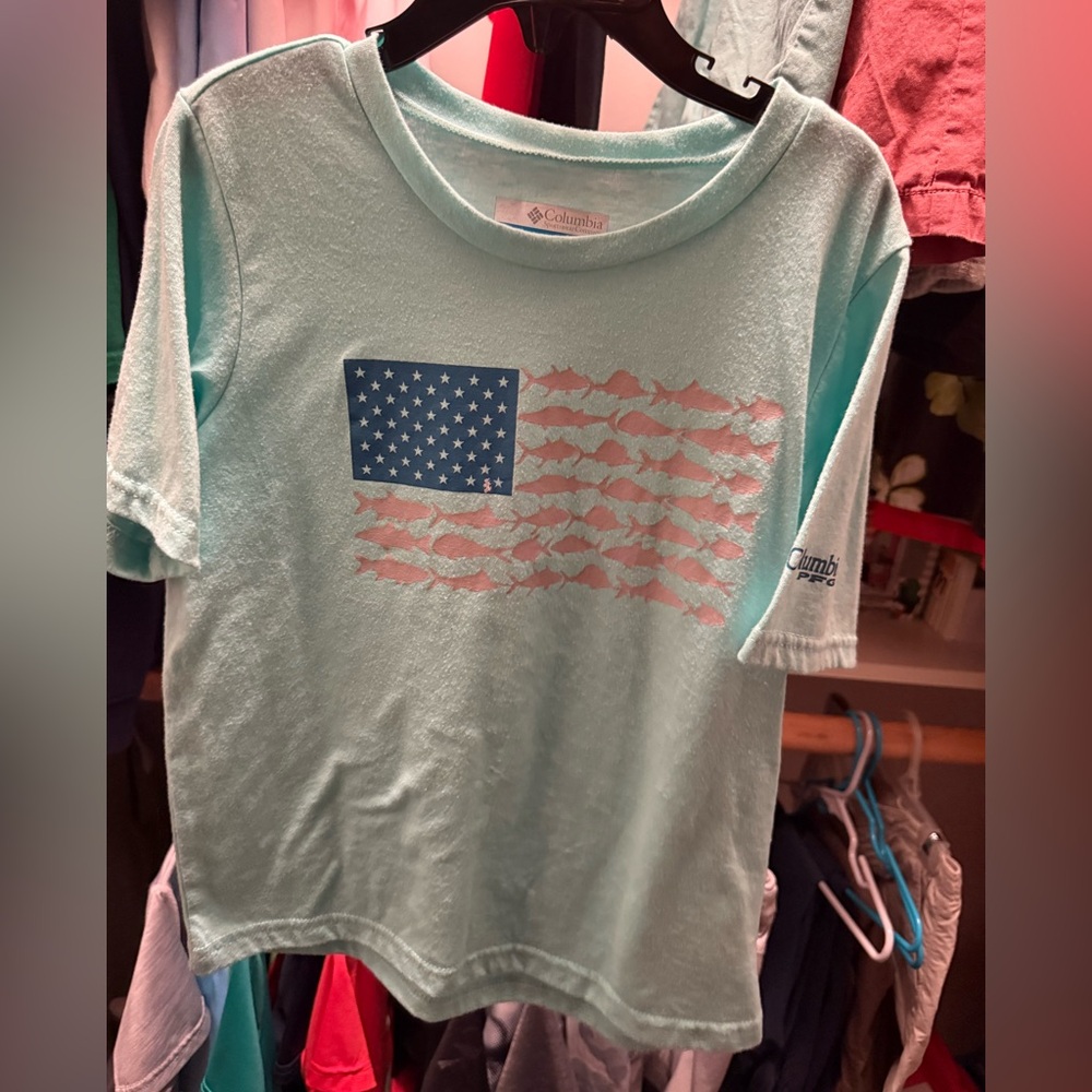 Columbia Aqua Blue Shirt